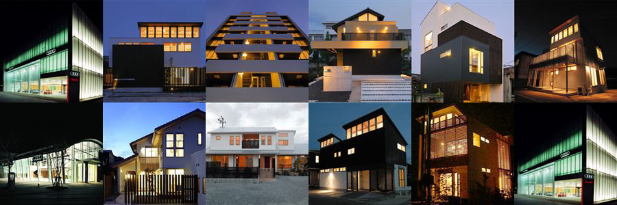 和モダンの家,風と光を感じる家,町屋風3階建ての家,お城を望む家,兵庫県産木材で建てた家,光と影を楽しむ家